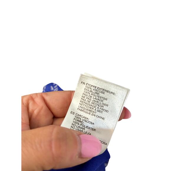 Reiss Elsie Geo Print Dress Blue Coastal Grandma Casual Sz 10 Event Nautical - Picture 7 of 8